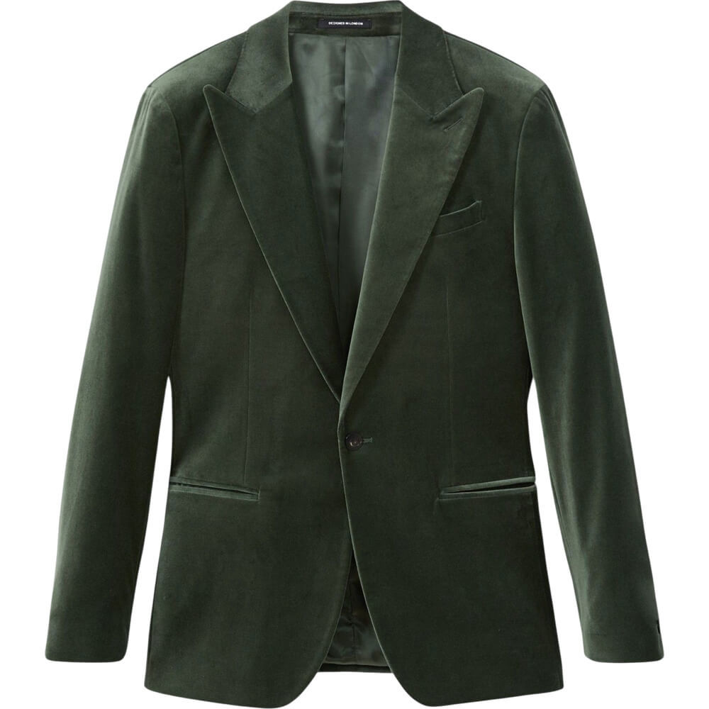 REISS APSARA Velvet Single Breasted Blazer